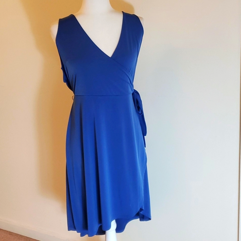 Express blue tie side tank dress size xl